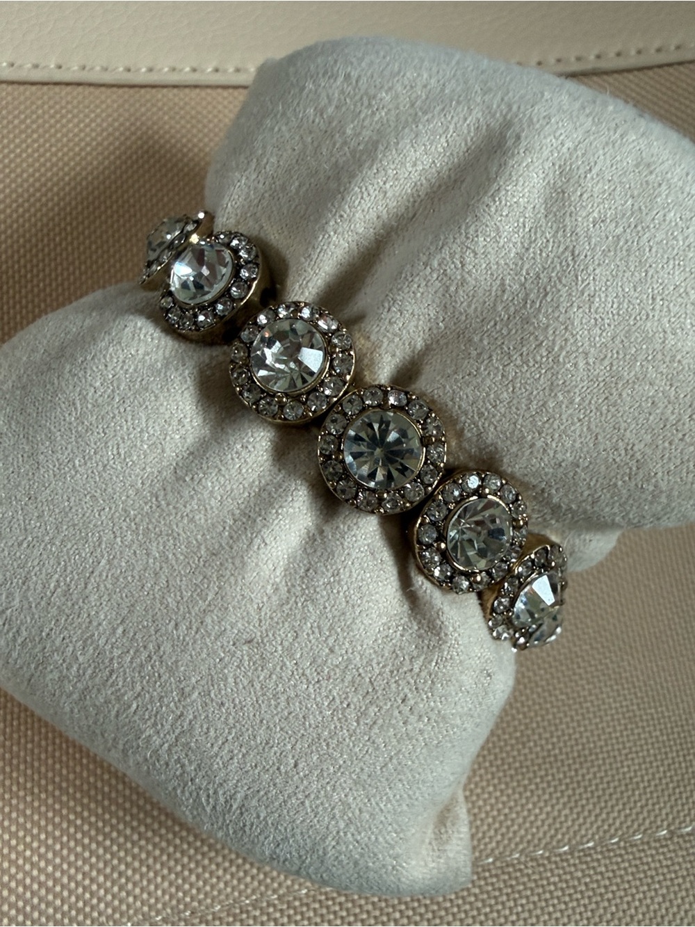 Crystal Halo Stretch Bracelet - Clear Crystal